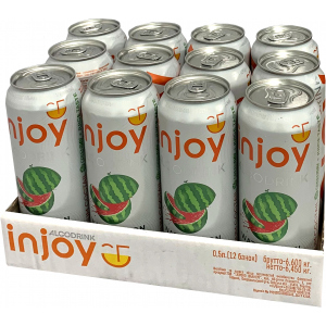 Упаковка слабоалкогольного напою InJoy Кавун Тонік 0.5 л х 12 шт 6.7% (4820236720970) краща модель в Хмельницькому