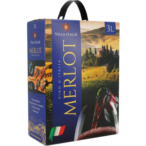 Вино Villa Italia Merlot 3L BiB червоне сухе 3 л 10.6-12.9% (8594045653045) надійний