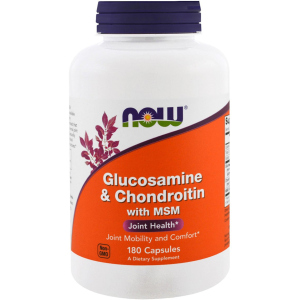 Хондропротектор Now Foods Глюкозамін і Хондроїтин з ЧСЧ, Glucosamine &amp; Chondroitin &amp; MSM, 180 капсул (733739031723) ТОП в Хмельницькому