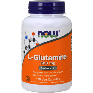 Амінокислота Now Foods L-Глютамін 500 мг 120 гелевих капсул (733739000927) в Хмельницькому