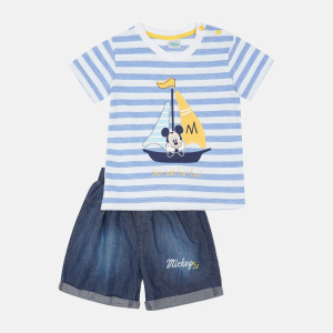 Костюм (футболка + шорти) Disney Mickey Mouse MC15449 86-92 см Білий з синім (8691109786647)