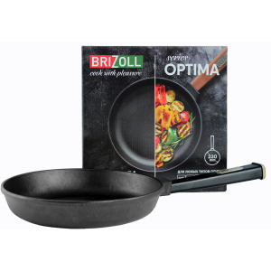 Cковорода Brizoll Optima-Black чавунна з ручкою 220х40 мм (O2240-P1) ТОП в Хмельницькому