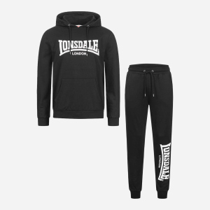 Спортивний костюм Lonsdale Cloudy 117199-1500 XXL Black/White (4251522375138) краща модель в Хмельницькому