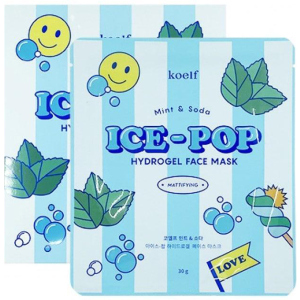 купить Гидрогелевая маска для лица с мятой и cодой Koelf Mint & Soda Ice-Pop Hydrogel Face Mask 30 г 5 шт (8809508850900)