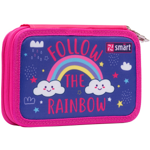 Пенал твердый Smart двойной HP-01 Follow the rainbow фиолетовый (532818) лучшая модель в Хмельницком