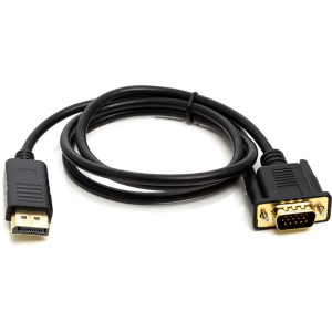 хороша модель Кабель PowerPlant DisplayPort (M) - VGA (M) 1 м Чорний (CA911882)