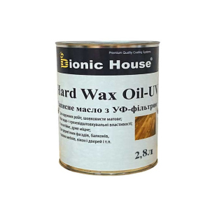 Масло с твердым воском BIONIC-HOUSE HARD WAX OIL-UV фасадное 2,8л