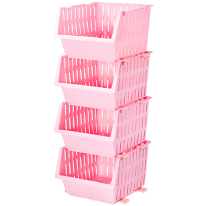 Набір кошиків Violet House Бамбу Pink 1021 22 х 30 х 36 см 4 шт (1021 Бамбу PINK Набір 4 ш) в Хмельницькому
