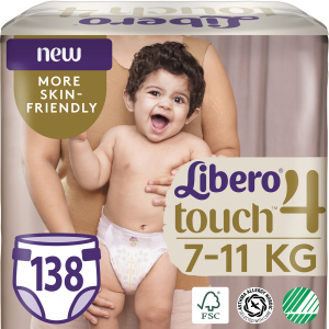 Подгузники Libero Touch 4 7-11 кг одноразовые 138 шт (7322541430690) рейтинг