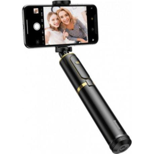 Держатель выдвижной для селфи Baseus Fully Folding + Bluetooth кнопка Stick Gold SUDYZP-D1V лучшая модель в Хмельницком