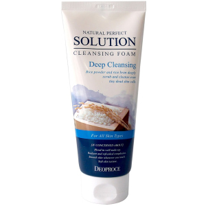 Пенка-скраб для глубокой очистки пор Deoproce Natural Perfect Solution Cleansing Foam Deep Cleansing Rice с рисовой пудрой, отрубями и 6-тью растительными экстрактами 170 г (8809567922297) лучшая модель в Хмельницком