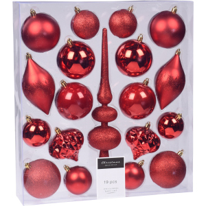 Набор елочных игрушек Christmas Decoration 19 штук Красный (CAN214920) лучшая модель в Хмельницком
