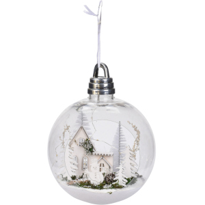 Ялинкова куля Christmas Decoration 20 см з підсвічуванням (CAA115200_білі ялинки) краща модель в Хмельницькому