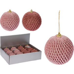 Набір ялинкових куль Christmas Decoration 8 см 12 шт рожевий (CAA126440) краща модель в Хмельницькому