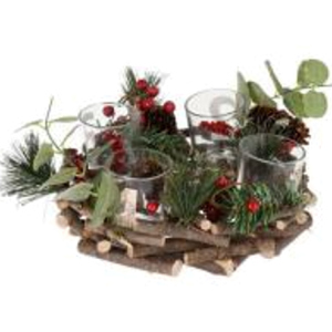 Подсвечник Christmas Decoration для 4 свечей, 22 х 22 х 8 см (YZB004040) лучшая модель в Хмельницком