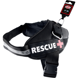 Шлея усиленная Pet Nova Rescue+ M 55-65 см Чёрная (HA-RESCUE-BL-M) (5903031442168) ТОП в Хмельницком