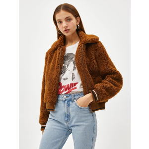 Кожушки Bershka XAZ152755BYFP XS Темно-коричневий (DD8000004547350) ТОП в Хмельницькому