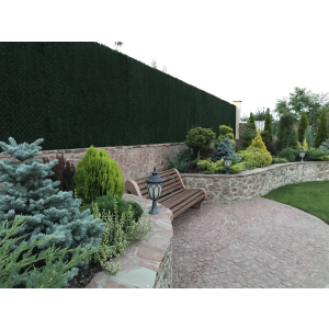 Декоративна зелена огорожа (зелений паркан) Сo-Group з основою із сітки рабиця з ПВХ покриттям та вплетеною декоративною хвоєю 10х2м рейтинг