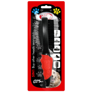 Щетка двухсторонняя Pet Nova для расчёсывания шерсти у собак 22 см (GRO-5IN1-2BRUSH-M) лучшая модель в Хмельницком