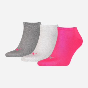 Шкарпетки Puma Unisex Sneaker Plain 3P 90680712 39/42 3 пари Middle Grey Melange Pink (8718824271101) ТОП в Хмельницькому