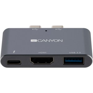 Мультипортовая док-станция Canyon 3-в-1 USB Type C (CNS-TDS01DG) ТОП в Хмельницком