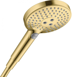 Ручний душ Hansgrohe Raindance Select S 120 3jet EcoSmart 9L, Polished Gold Optic (26531990) надійний