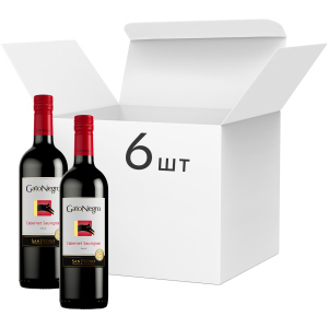 Упаковка вина Gato Negro Cabernet Sauvignon красное сухое 0.75 л 13% х 6 шт (17804300010635) надежный