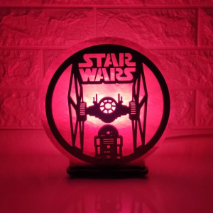 Соляная лампа EcoDecorLamp круглая STAR WARS красная