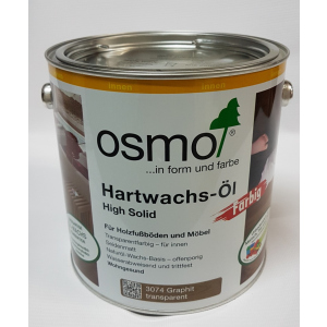 Масло с твердым воском цветное прозрачное OSMO HARTWACHS-ÖL Farbig 3074 - (графит) 2.5 л. лучшая модель в Хмельницком