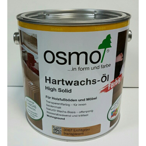 купить Масло с твердым воском цветное прозрачное OSMO HARTWACHS-ÖL Farbig 3067 - (светло-серое) 0.75 л.