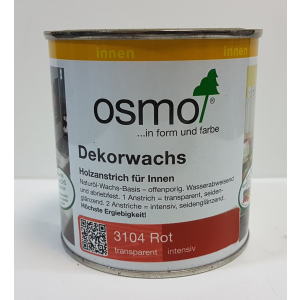 хороша модель Кольорова олія OSMO DEKORWACHS Intensive töne 3104 – червона (~RAL 3000) 0.125 л.