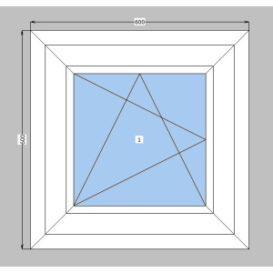 Окно металлопластиковое Lider 58 mm 1-створчатое поворотно-откидное, фурнитура Vorne, 600х600 мм, белое лучшая модель в Хмельницком