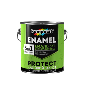 Емаль антикорозійна Kompozit 3в1 PROTECT (0.75 кг) Синя (RAL 5010) ТОП в Хмельницькому