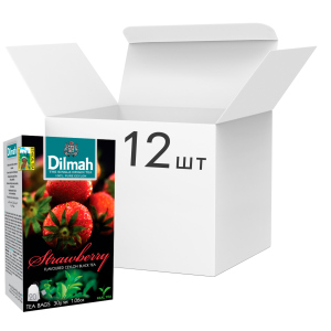 Упаковка чаю Dilmah чорного Полуниця 12 пачок по 20 пакетиків (19312631142225) ТОП в Хмельницькому