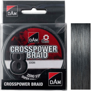 Шнур DAM Crosspower 8-Braid 300 м 0.10 мм 5.4 кг Темно-сірий (65847) краща модель в Хмельницькому