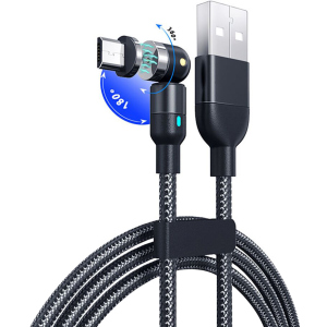 Магнітний кабель XoKo SC-390 Magneto 540° 3 в 1 Lightning - Micro USB - USB Type-C 1 м Black (SC-390MGNT-BK) краща модель в Хмельницькому