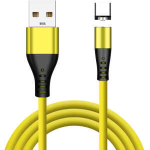 Магнітний кабель XoKo SC-400 Magneto Liquid Silicone 3 в 1 Lightning - Micro USB - Type-C 1 м Yellow (SC-400MGNT-YL) краща модель в Хмельницькому