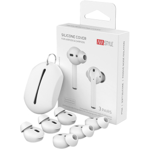 Вакуумні силіконові насадки AhaStyle для Apple AirPods та EarPods 3 малі пари Білі (AHA-01660-WHT) ТОП в Хмельницькому