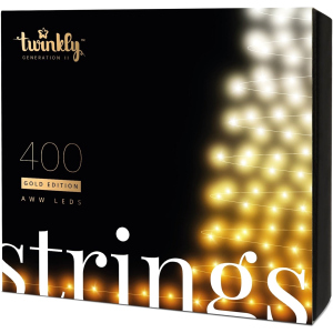 Светодиодная Smart LED гирлянда Twinkly Strings AWW 400, BT+WiFi, Gen II, IP44, кабель черный (TWS400GOP-BEU) надежный