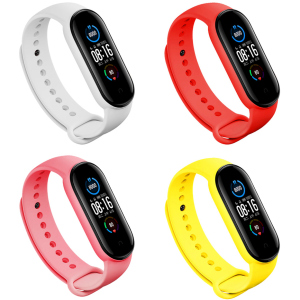 Набір ремінців 4 кольори BeCover для Xiaomi Mi Smart Band 5 / Mi Smart Band 6 Girl (705340) ТОП в Хмельницькому