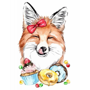 Набор для творчества Rosa Start акриловая живопись по номерам Cute Fox 35 х 45 см (4823098516439) в Хмельницком