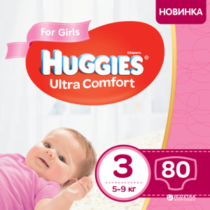 Підгузки Huggies Ultra Comfort 3 Mega для дівчаток 80 шт (5029053543604) в Хмельницькому