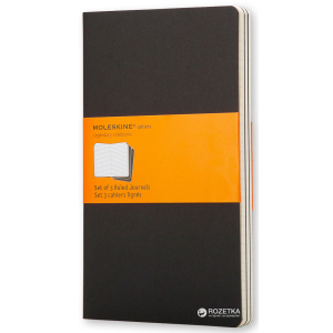 Блокнот Moleskine Cahier 13 х 21 см 80 страниц в линейку Черный 3 шт (9788883704956) лучшая модель в Хмельницком