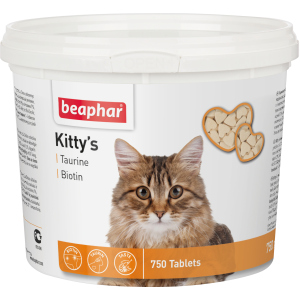 Кормова добавка Beaphar Kittys + Taurine + Biotine з біотином та таурином для кішок 750 таб (12597) (8711231125975) краща модель в Хмельницькому