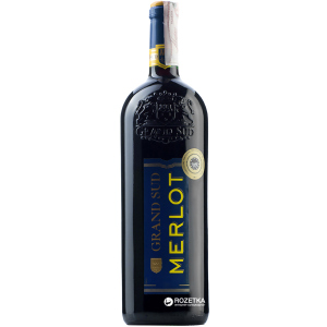 Вино Grand Sud Merlot червоне сухе 1 ​​л 13% (3263286345518)