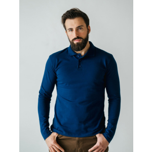 хороша модель Поло з довгим рукавом Garrt 81PL0017BL82 XL Polo Navy Темно-синє