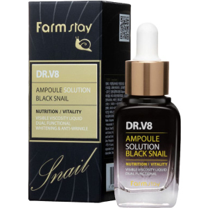 Сыворотка для лица FarmStay Dr-V8 Ampoule Solution Black Snail Ампульная с муцином черной улитки 30 мл (8809595050818) в Хмельницком