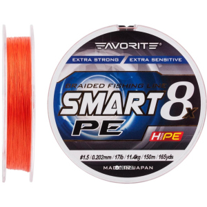 Шнур Favorite Smart PE 8x 150 м # 1.5/0.202 мм 11.4 кг Червоно-жовтогарячий (16931084) ТОП в Хмельницькому