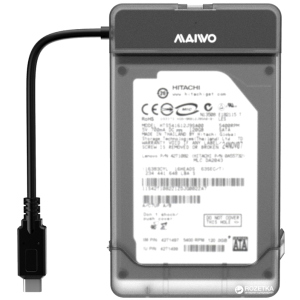 Адаптер Maiwo для подключения HDD/SSD 2.5" SATA к USB3.1 Type-C Gen2 + контейнер защитный для HDD 2.5" (K104G2 black)