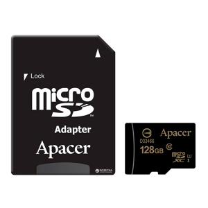 купити Apacer microSDXC 128GB UHS-I Class 10 + SD-адаптер (AP128GMCSX10U1-R)